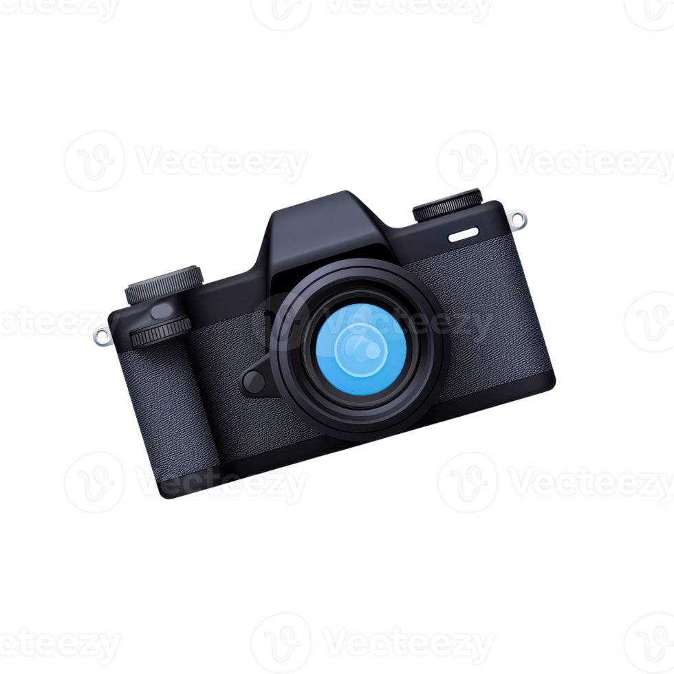 A modern camera featuring a prominent lens and clean design, ideal for photography enthusiasts. png