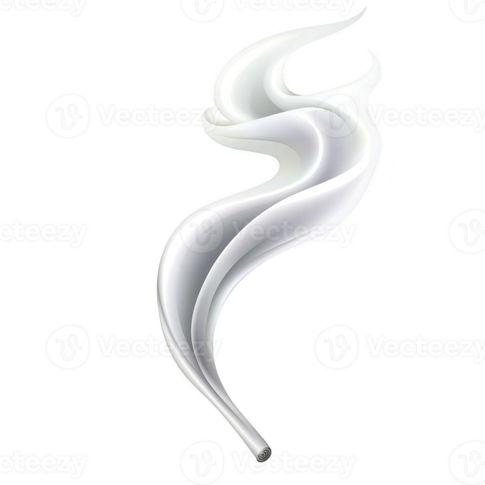 A This features stylized, artistic representation of smoke or flame, with smooth, flowing curves and gradient of white and gray tones. design is abstract and elegant, evoking sense of movement png