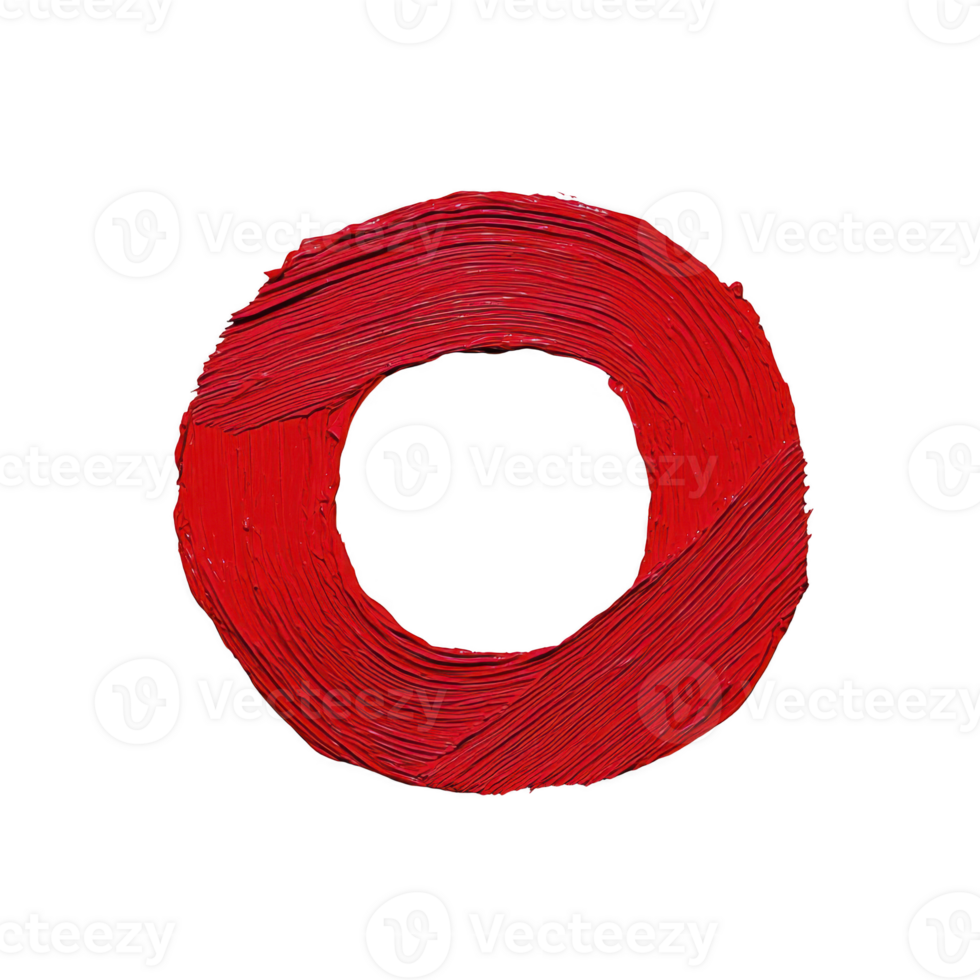 A vibrant red circular brushstroke forms bold, artistic ring on transparency background, evoking sense of creativity and energy png