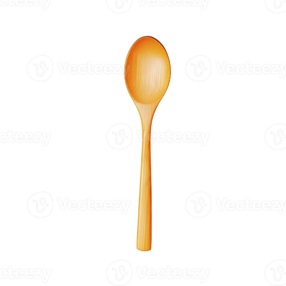 A wooden spoon with smooth, rounded bowl and long handle, perfect for cooking or serving. natural wood grain adds rustic charm, making it both functional and decorative png