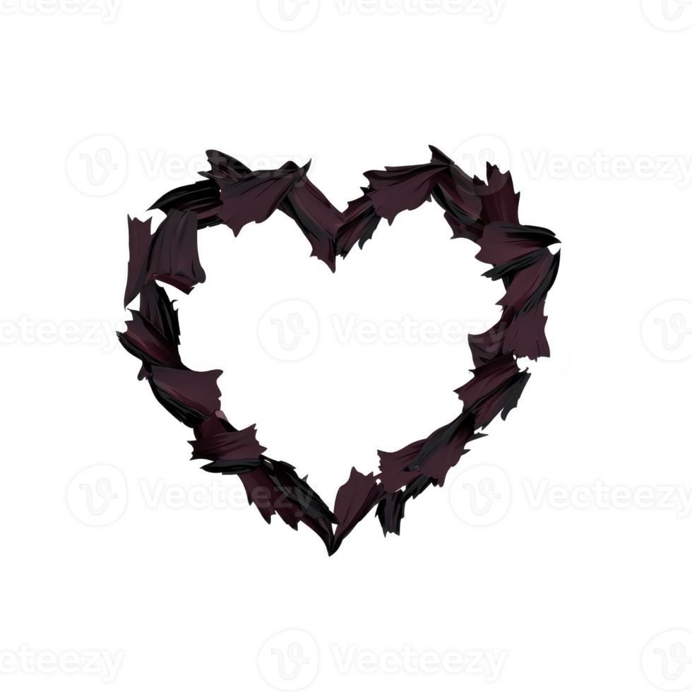 heart shape is creatively formed by collection of dark bats, symbolizing blend of love and mystery. bats wings create unique and intriguing silhouette png
