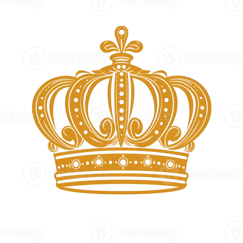 An ornate golden crown with intricate detailing and regal design symbolizes royalty and power. crown features elegant curves and decorative elements, exuding sense of luxury and prestige png