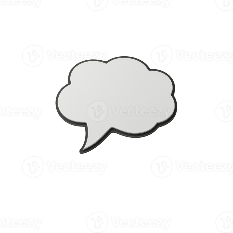 white speech bubble icon with shadow on transparent background, symbolizing communication and conversation. simple design is versatile for various digital and print uses png