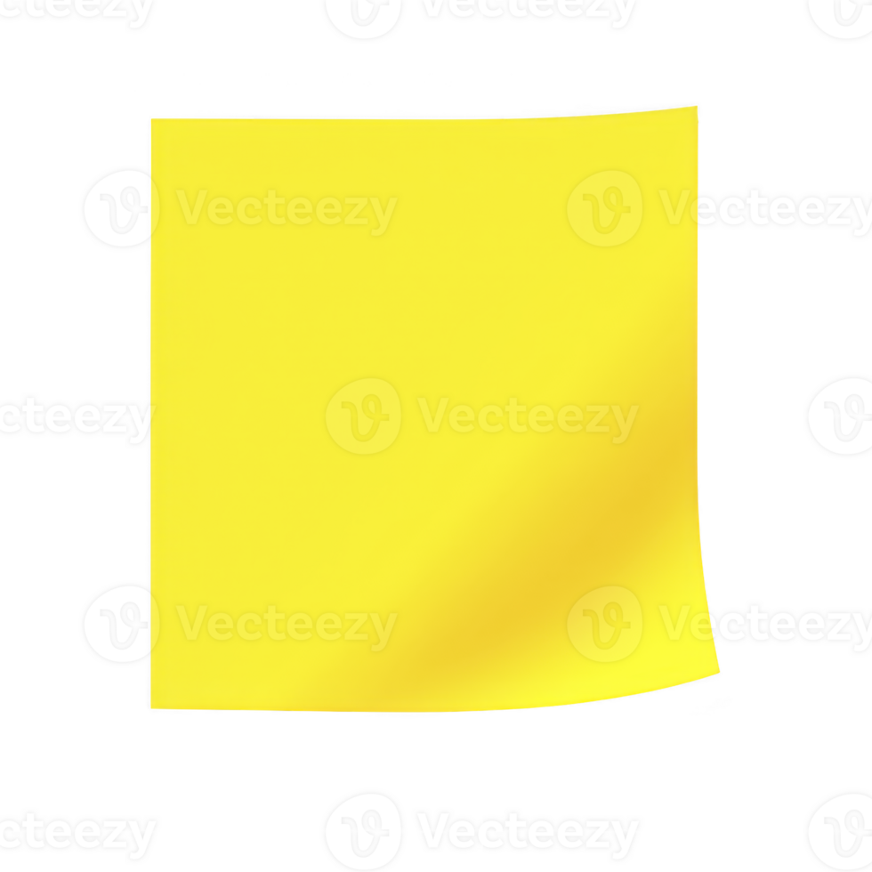 bright yellow sticky note with slight shadow on plain background, perfect for reminders or messages. vibrant color stands out, making it ideal for catching attention png