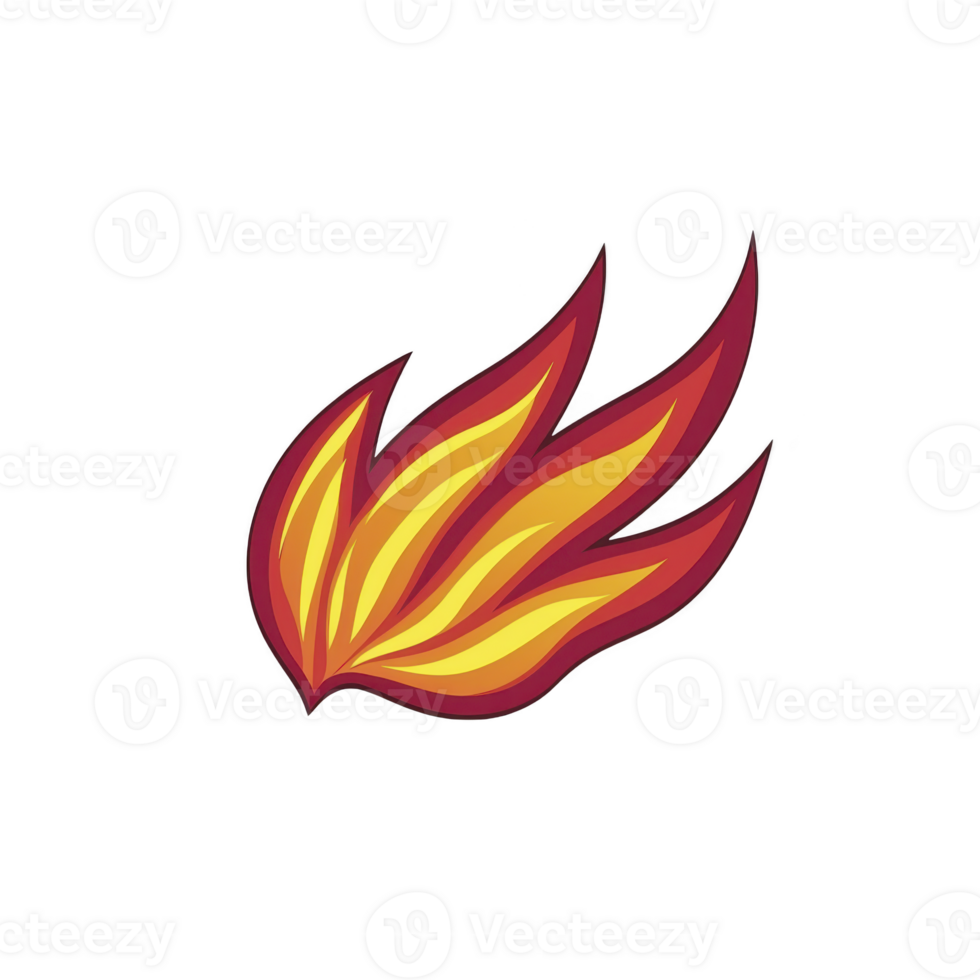 stylized flame icon with vibrant red and yellow colors, featuring sharp, dynamic lines that convey movement and energy. design is simple yet striking, evoking sense of warmth and intensity png