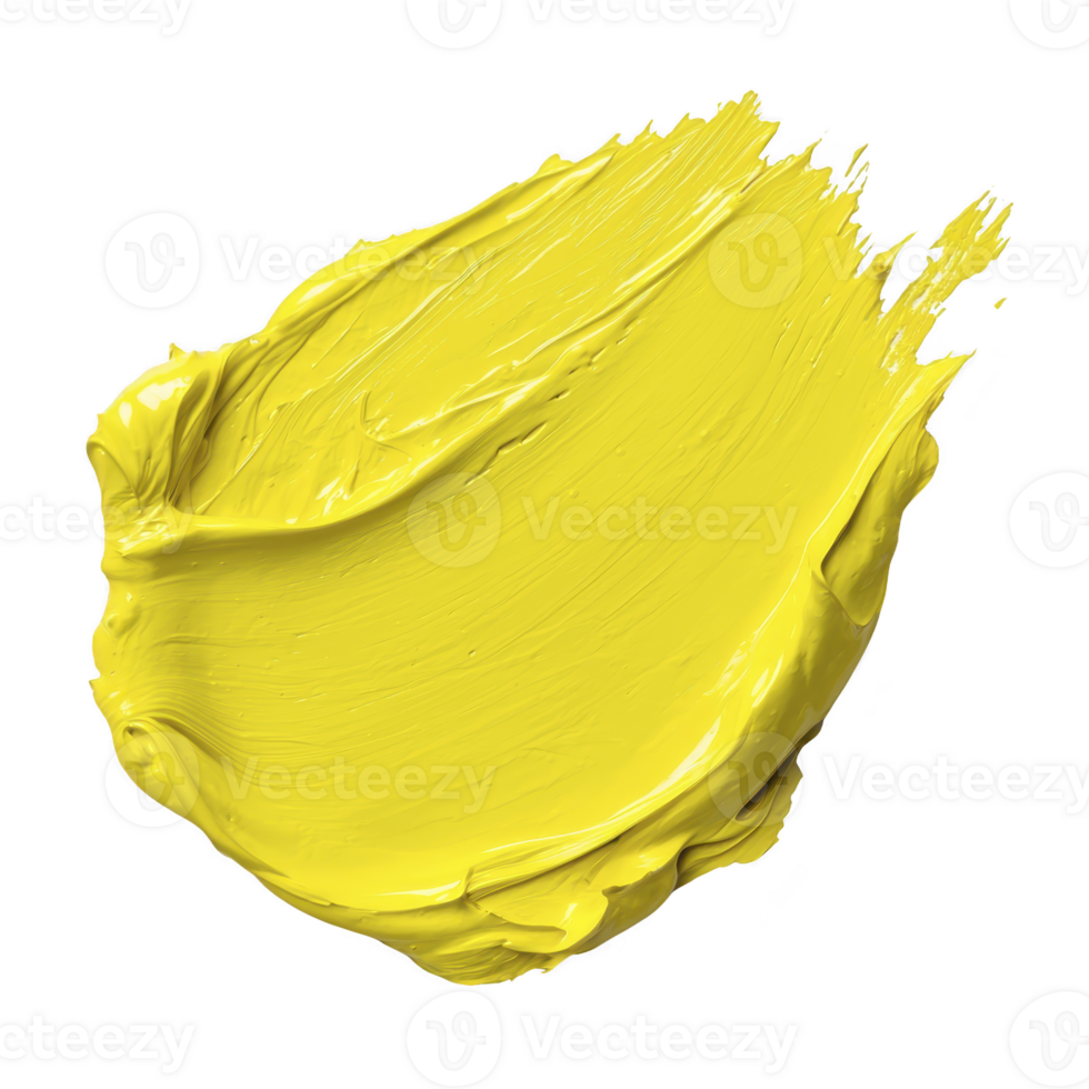 vibrant smear of yellow paint with textured brush strokes creates dynamic and energetic visual. bold color and texture evoke creativity and artistic expression png