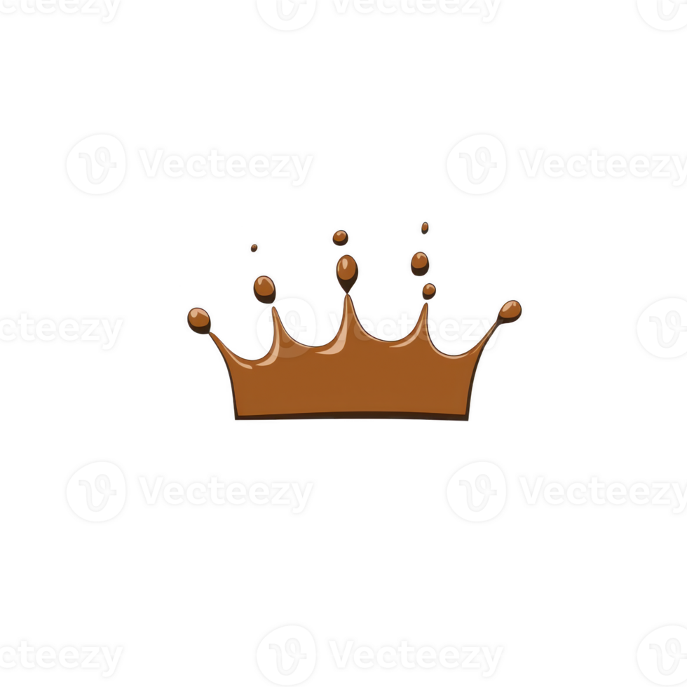 shiny brown crown with simple design and rounded tips on transparency background, symbolizing royalty and elegance. crown minimalist style adds modern touch png