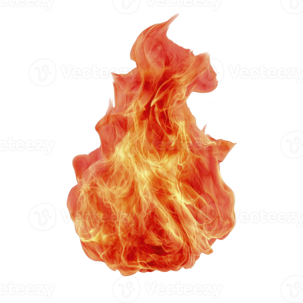 vibrant, dynamic flame with swirling patterns of red, orange, and yellow, isolated on transparent background, conveying energy and warmth png