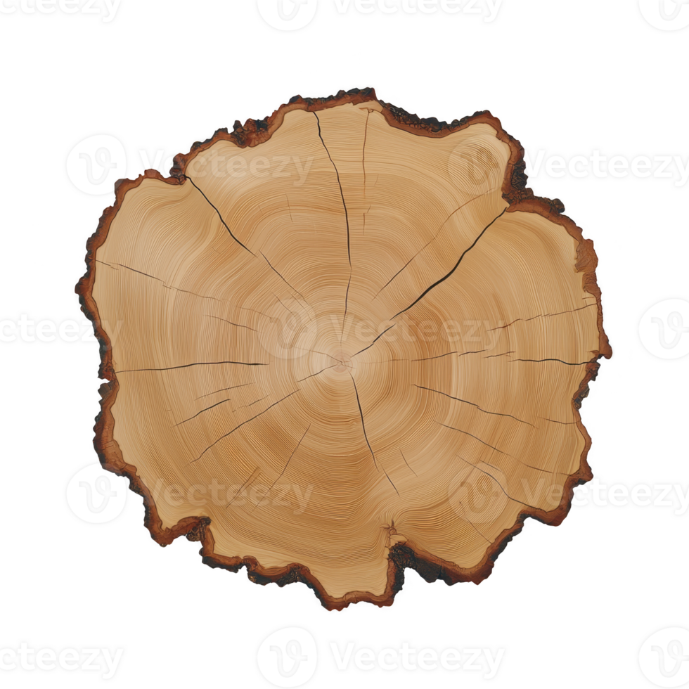 cross section of tree trunk showing growth rings and natural wood texture, highlighting passage of time and nature beauty. concentric circles reveal tree age and history png