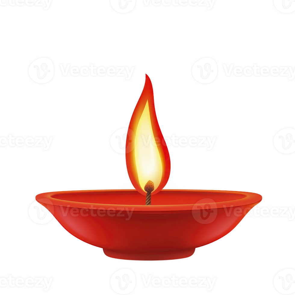 red clay oil lamp with bright flame symbolizes warmth and celebration, often used in cultural and religious festivals for decoration and ambiance png