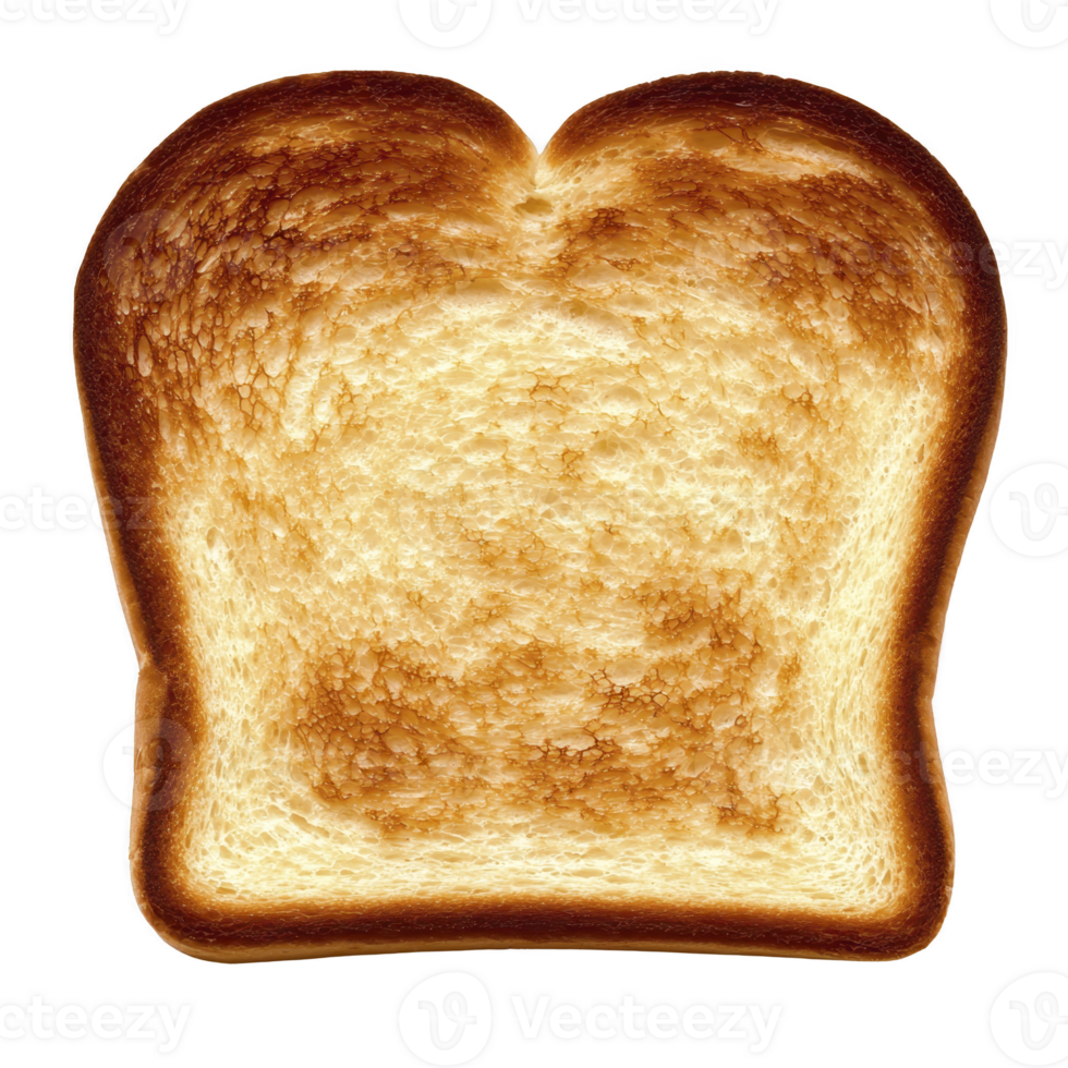 slice of golden brown toast with crispy texture, perfect for breakfast or snack. toasted bread has even, warm hue, highlighting its appetizing appeal png