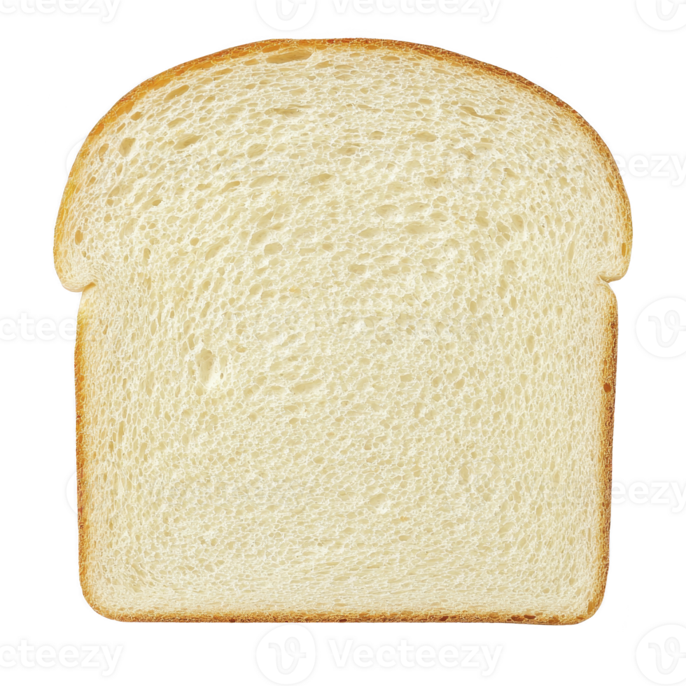 single slice of white bread with soft texture and golden crust, perfect for sandwiches or toast. bread even crumb and light color suggest freshness and simplicity png