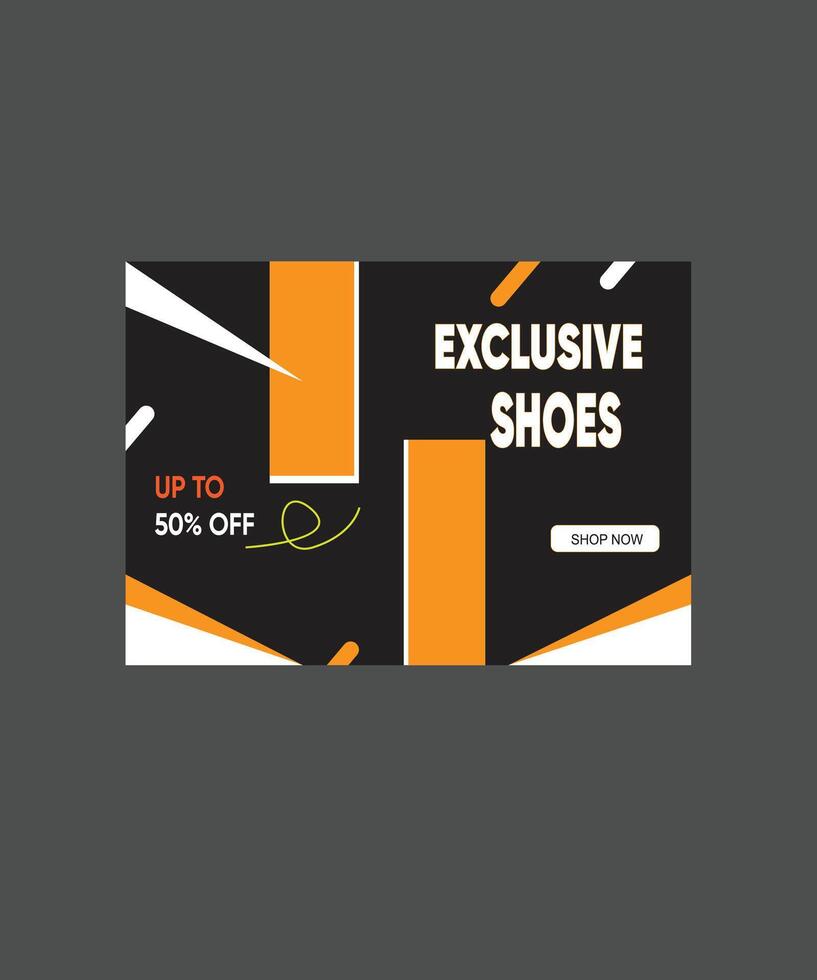 Shoes sale poster banner design vector