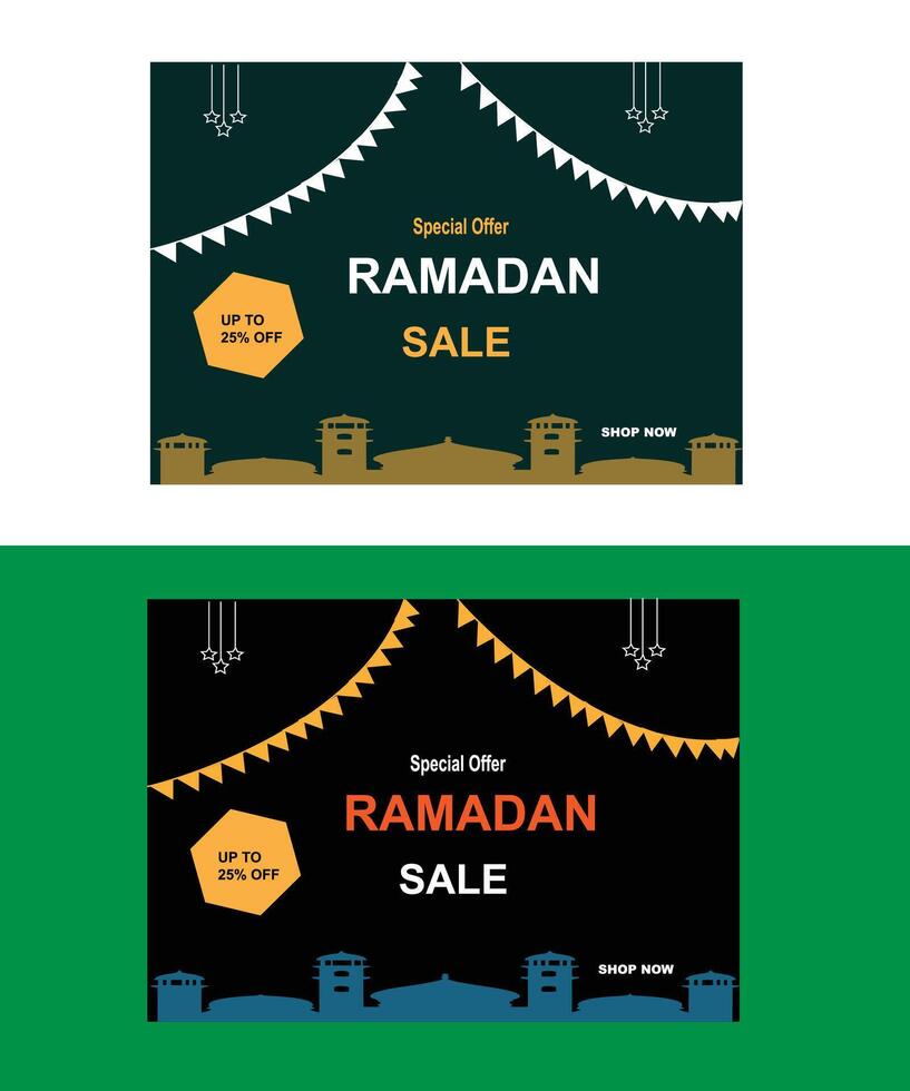 modern Ramadan sale banner template vector