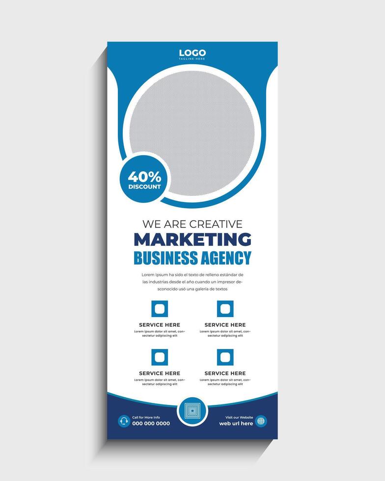Business Agency Roll Up Standee Template Design vector