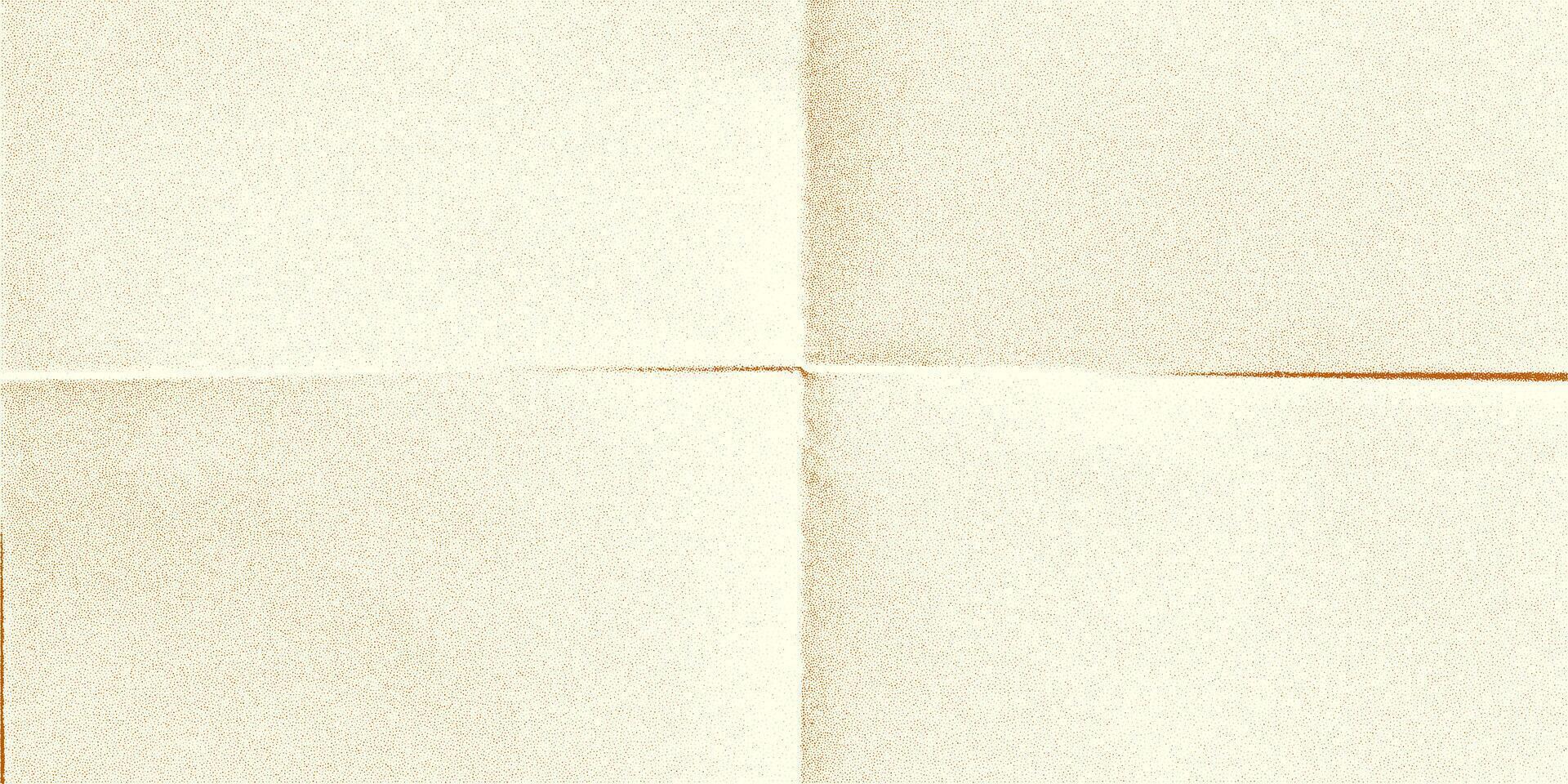 Detailed representation of crumpled paper showing unique grain and halftone texture. Visible creases and abrasions indicate its age and multiple uses throughout time. vector