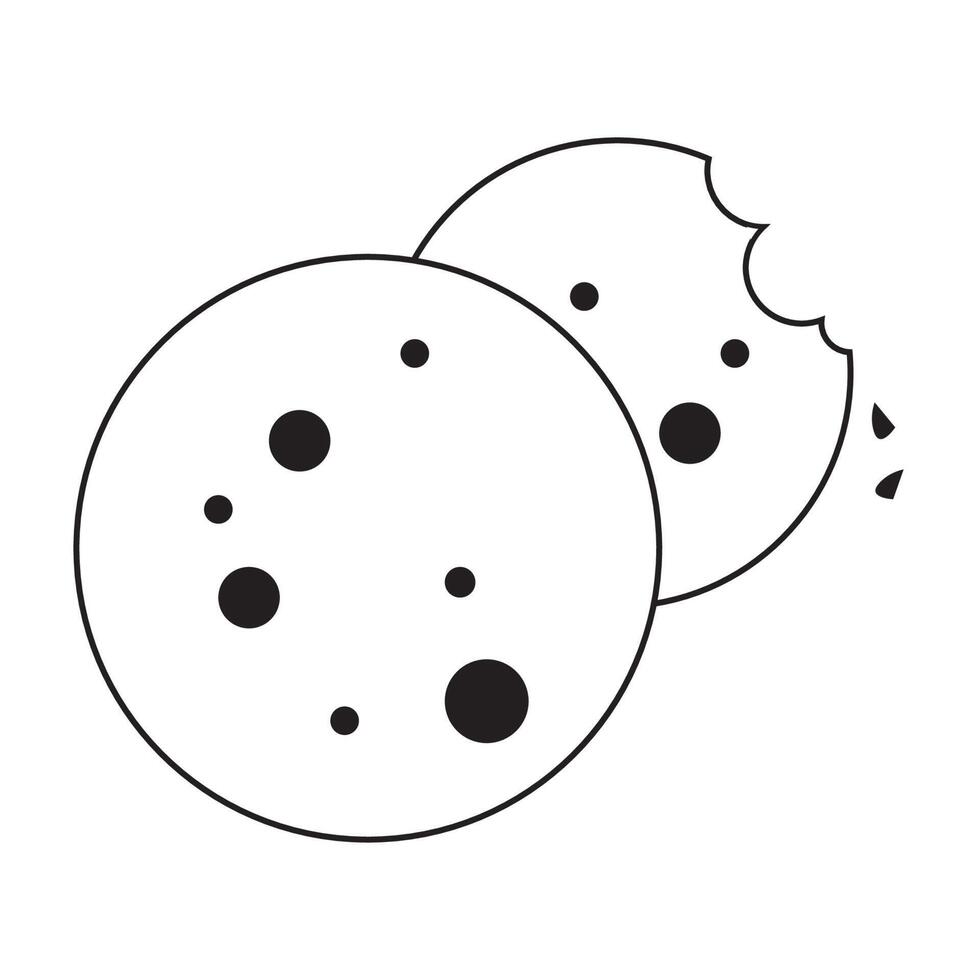 Browser outline cookies icon vector