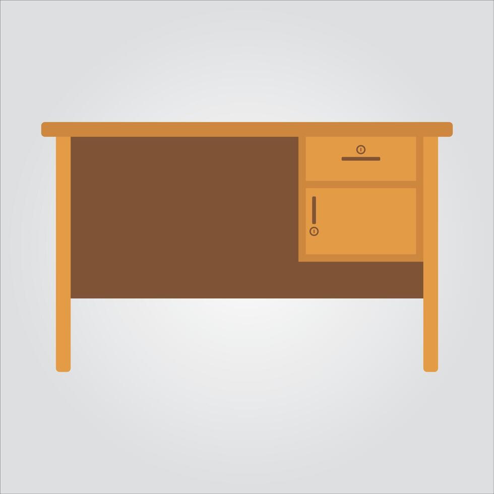 Wooden Work Desk vector