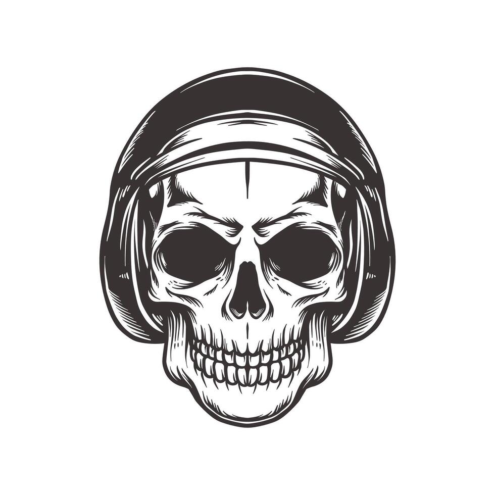 Skull Head with Helmet vector