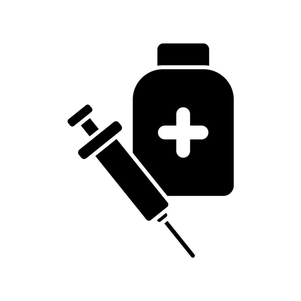 Icon a syringe, isolated against a clean background. vector