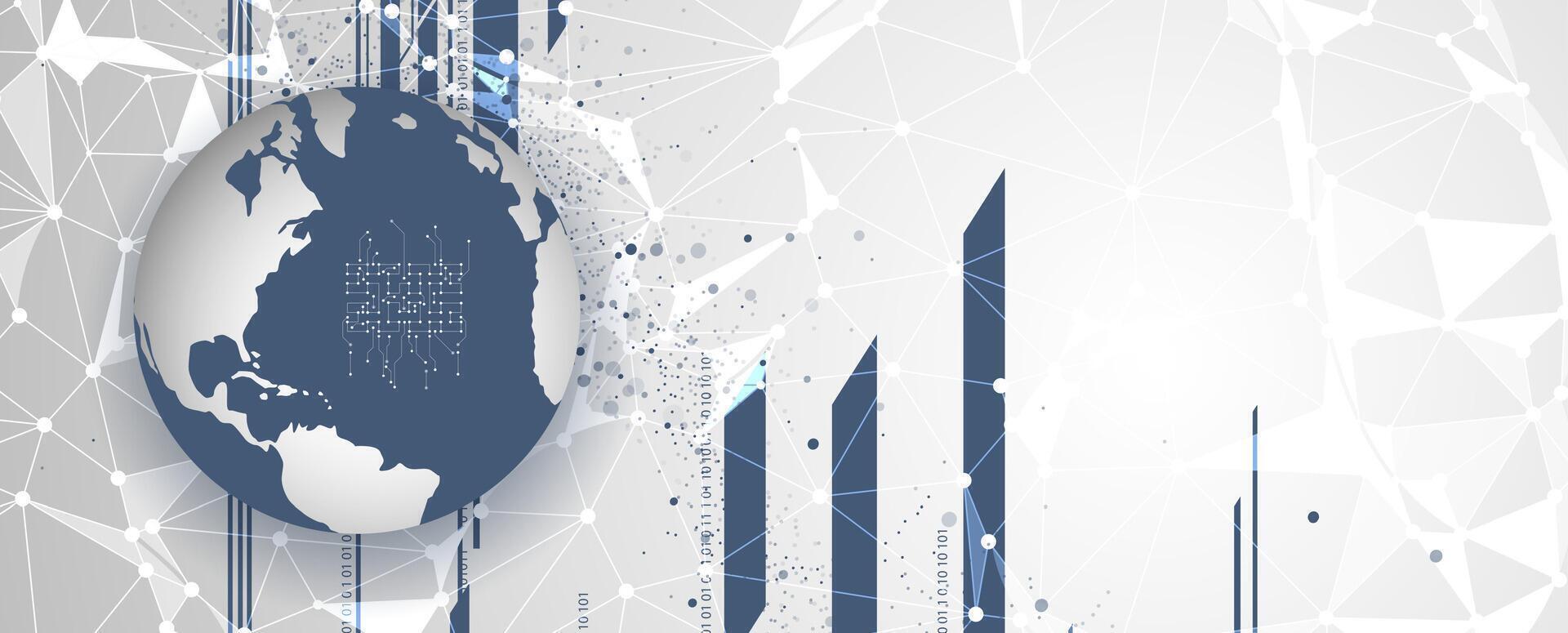 Visualization of global data trends vector