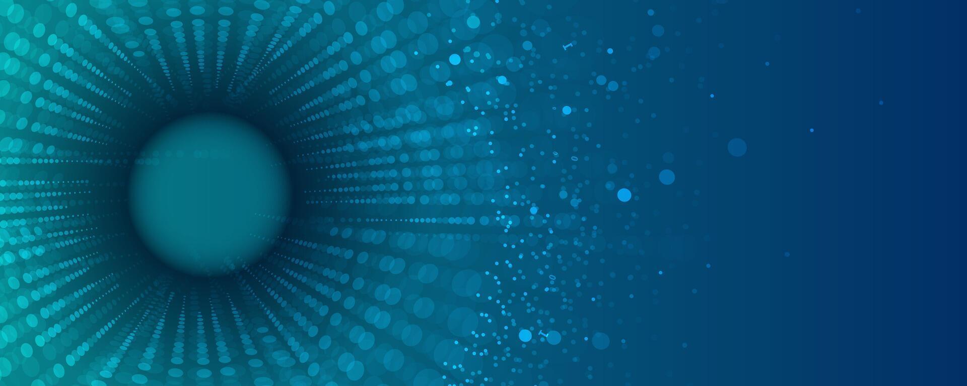 abstract blue background with circles and dots vector