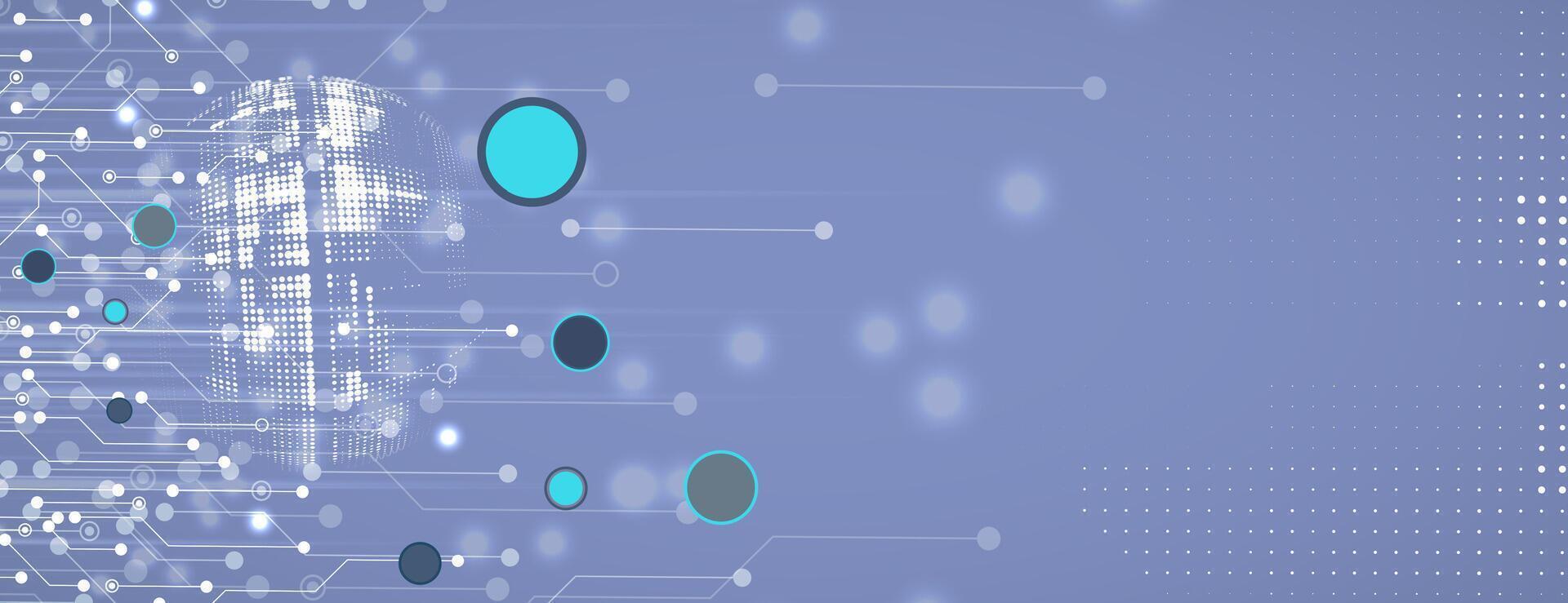 a computer network with many dots and lines vector