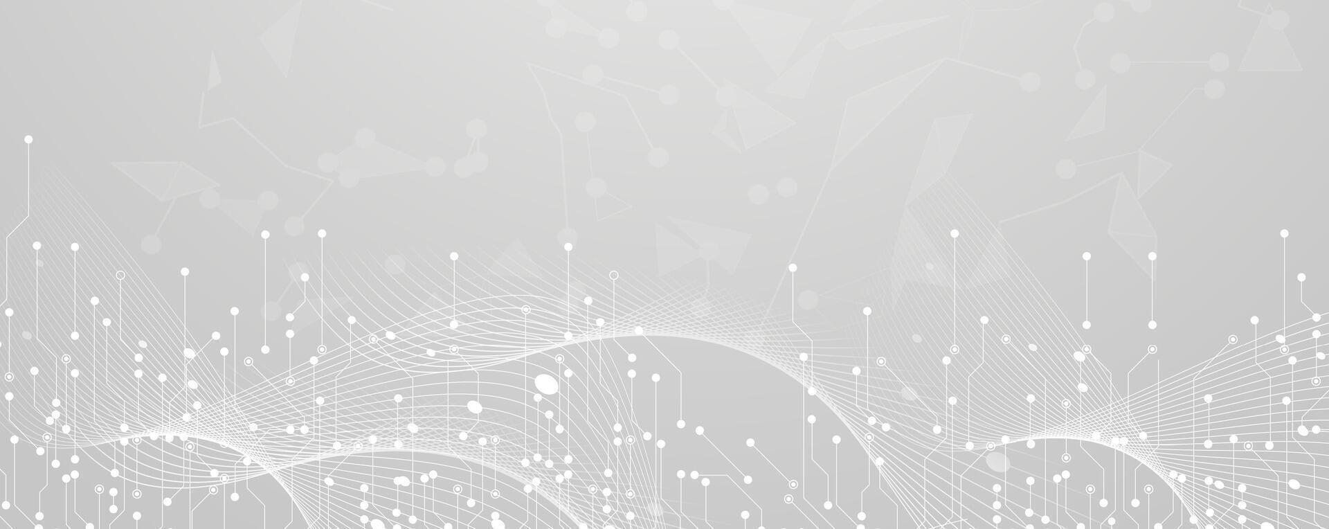 abstract technology background with grey lines and dots vector