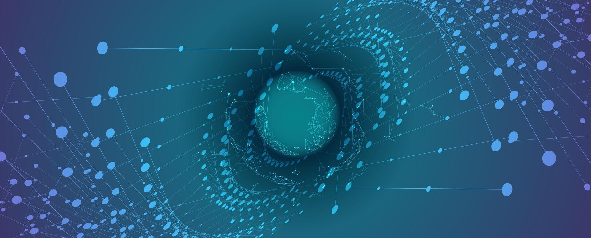 abstract circle background with dots and lines vector