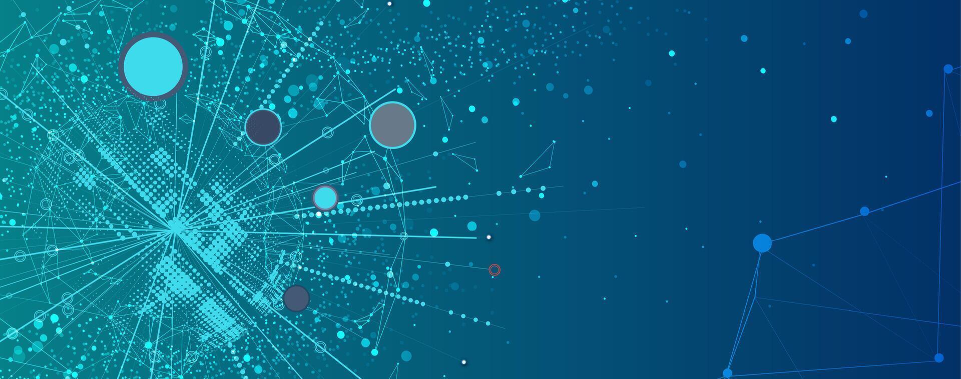 a deep blue background with dots and lines vector