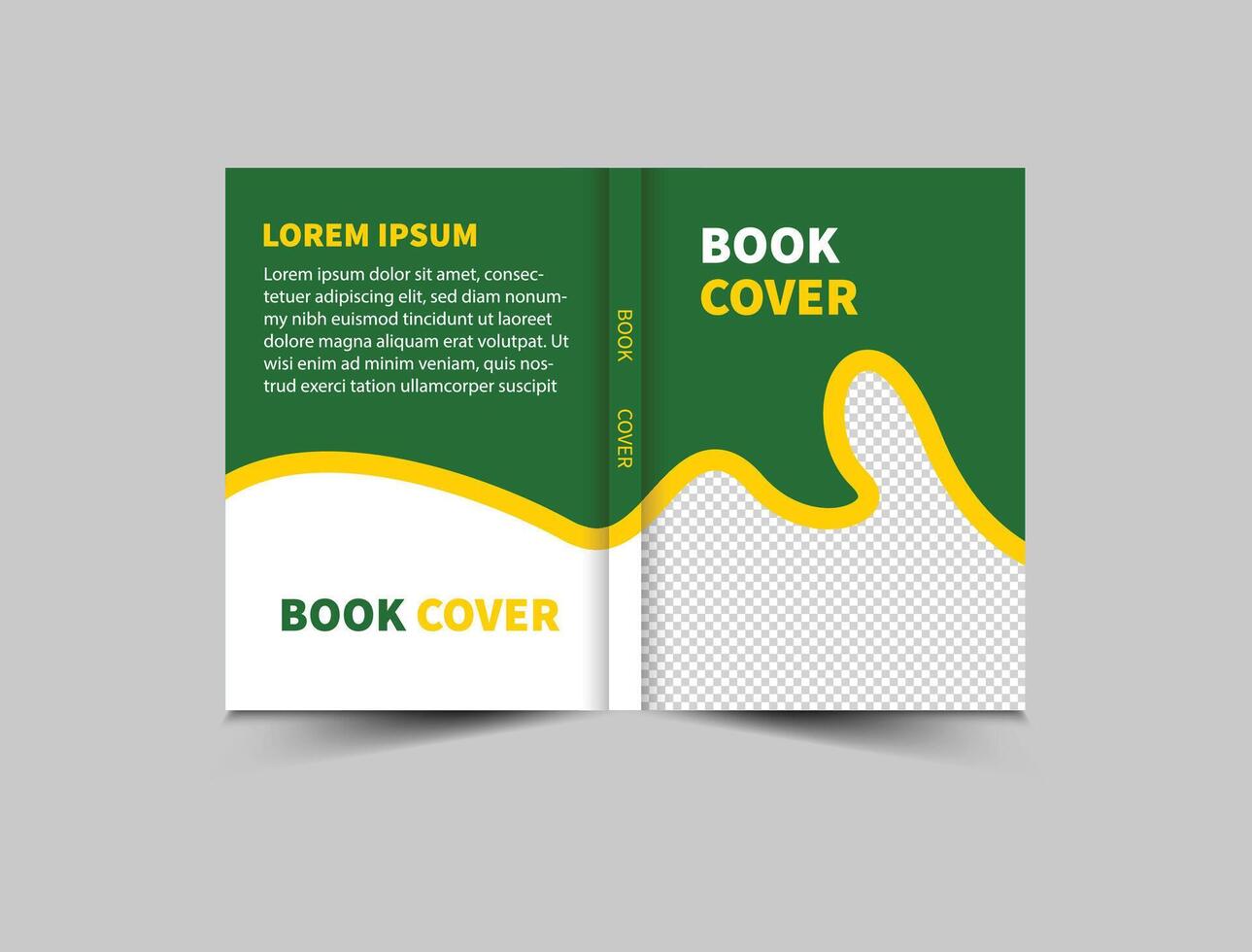 Book Cover Annual Report Template Green And Yellow Design Illustration vector