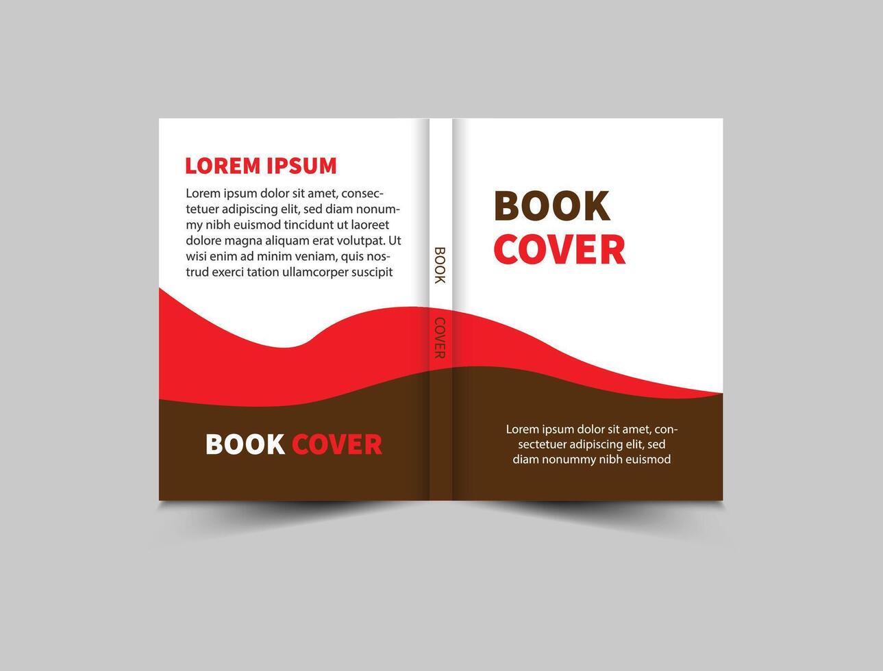 Book Cover Annual Report Template Brown And Red Design Magazine notebook Illustration vector