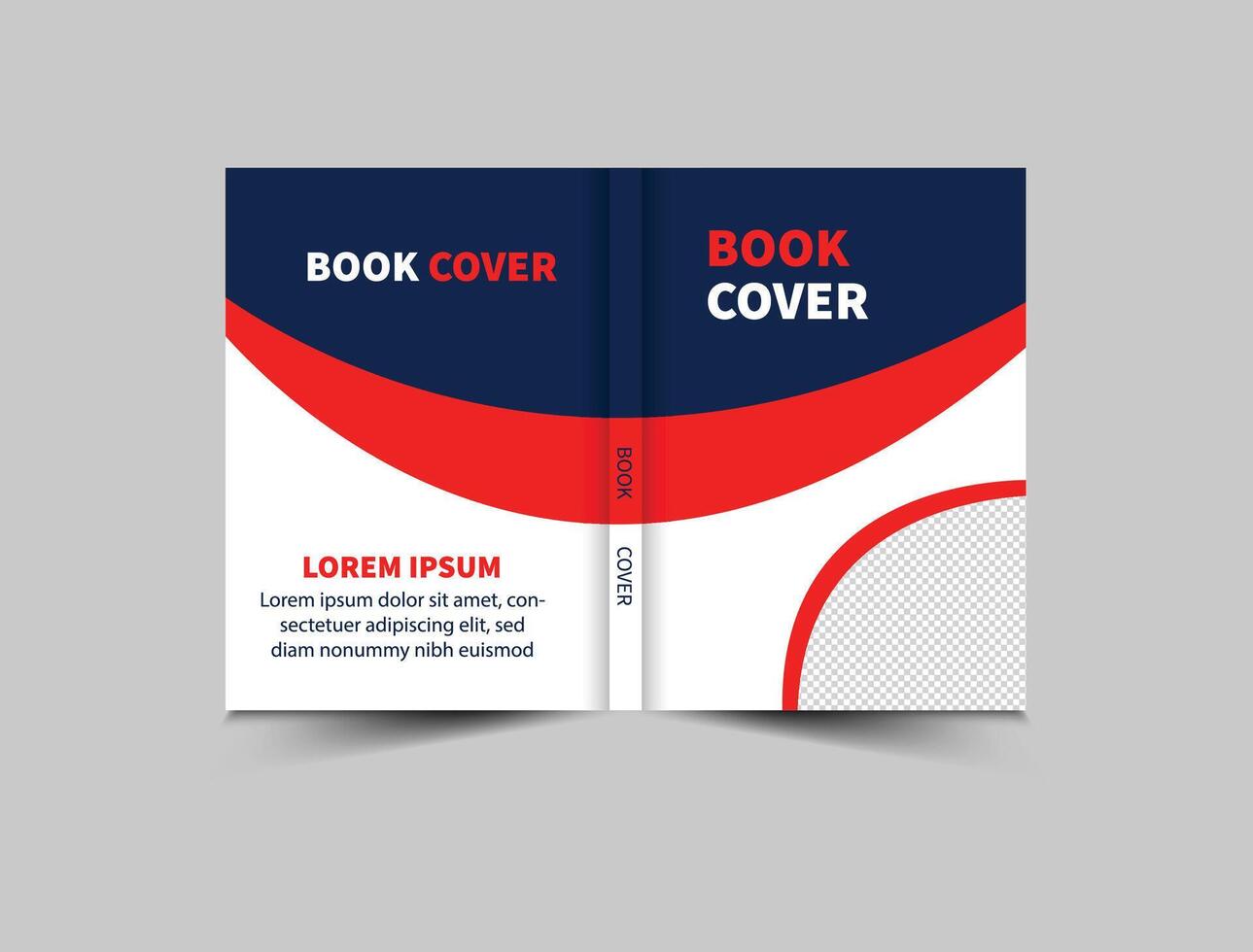 Book Cover Template Design Red And Blue Annual Report Magazine notebook Illustration vector