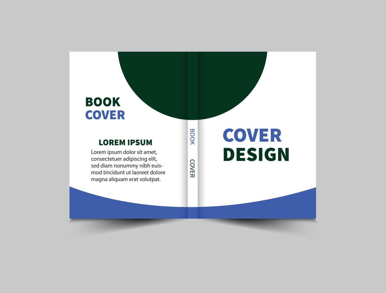 Book Cover Template Design Blue And Green Annual Report Magazine Illustration vector