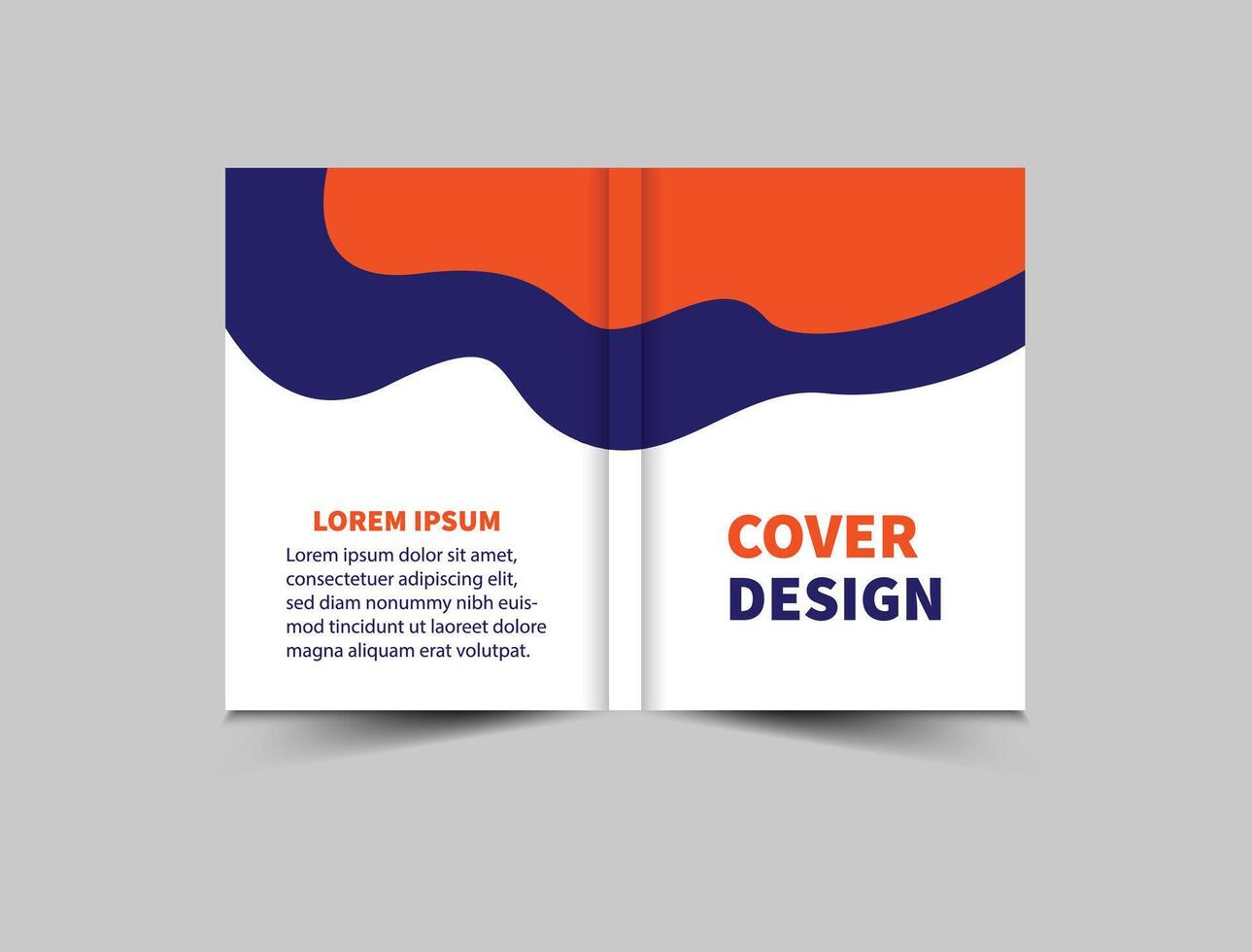 Book Cover Template Design Orange And Blue Annual Report Magazine notebook Illustration vector