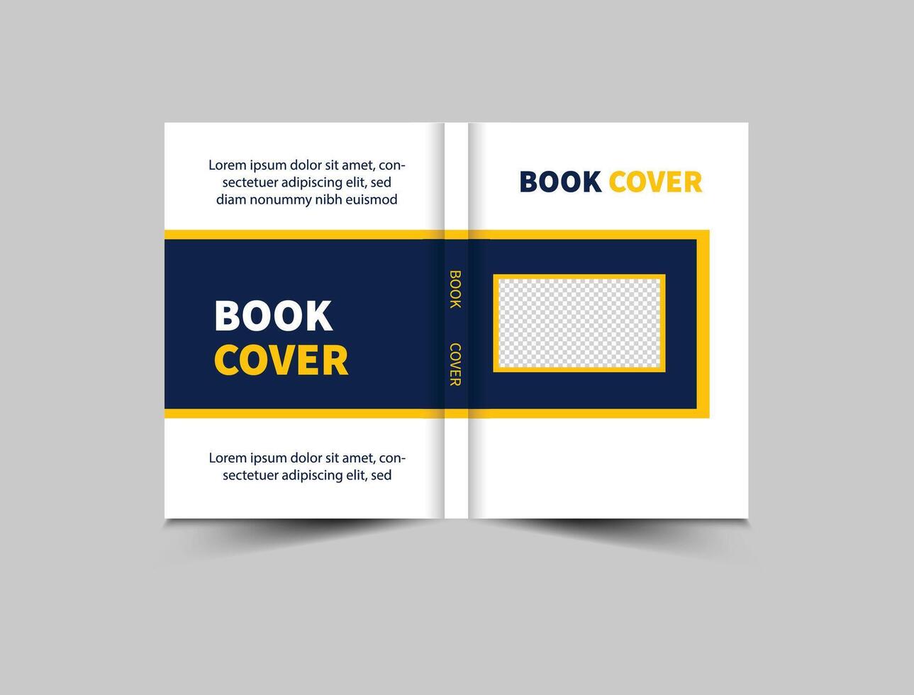 Book Cover Template Design Yellow And Blue Annual Report Magazine notebook Illustration vector