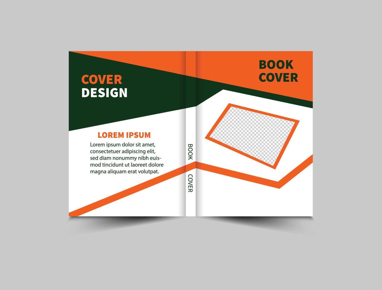 Book Cover Template Design Orange And Green Annual Report Magazine notebook Illustration vector