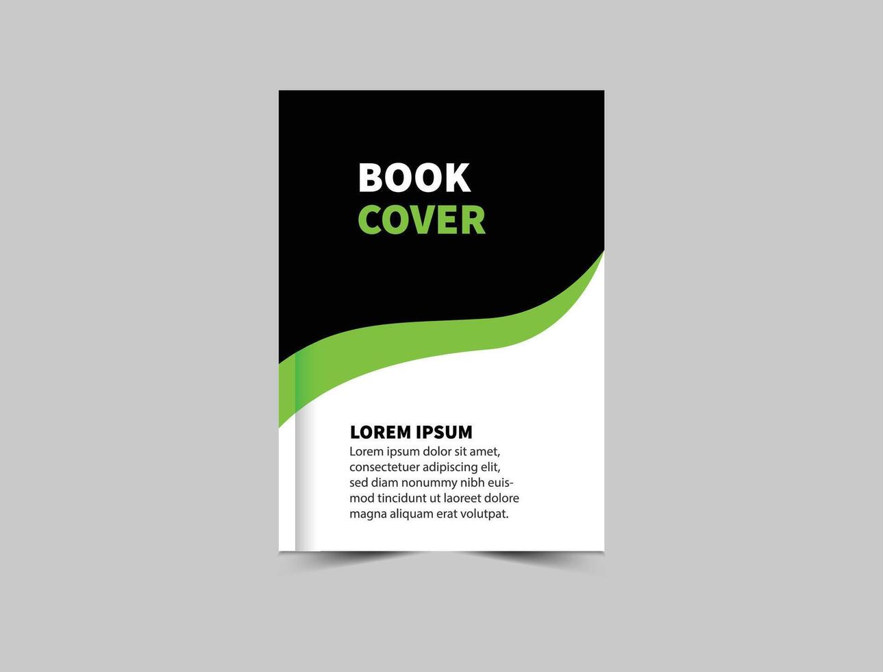 Book Cover Design Template Black And Green Annual Report Magazine notebook Illustration vector