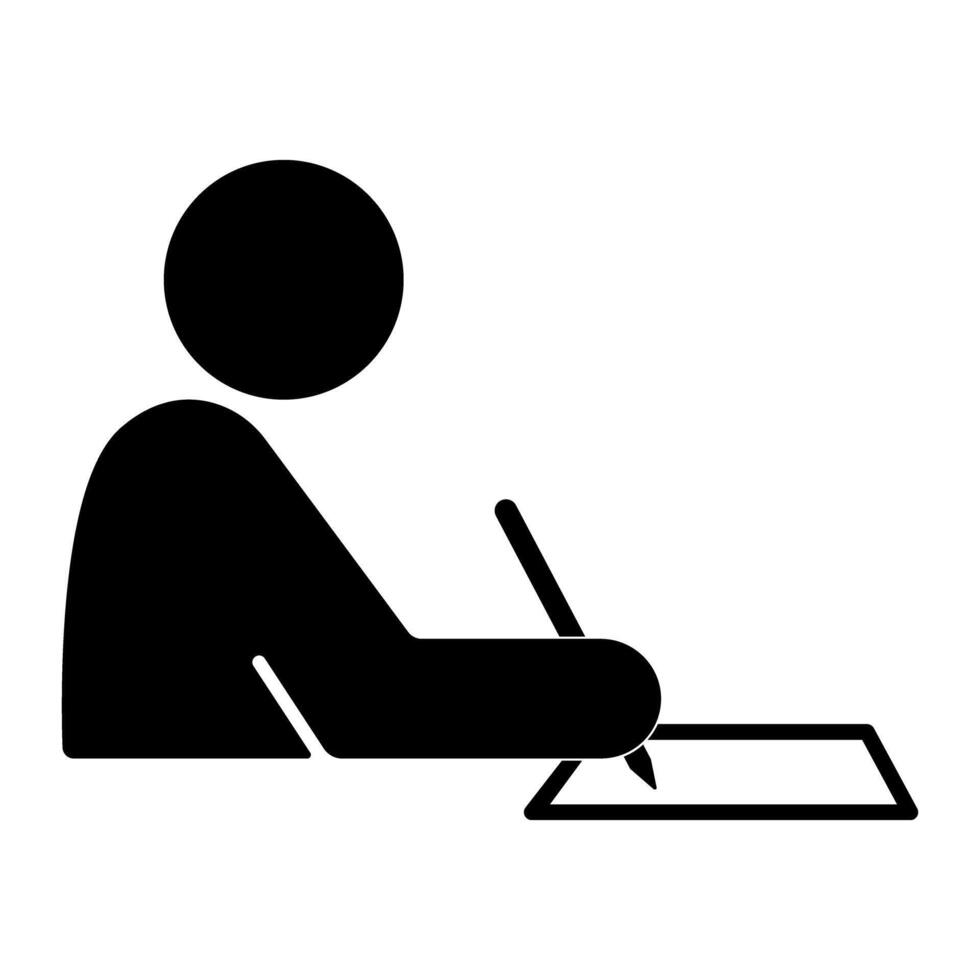 Icon of a Person writing vector