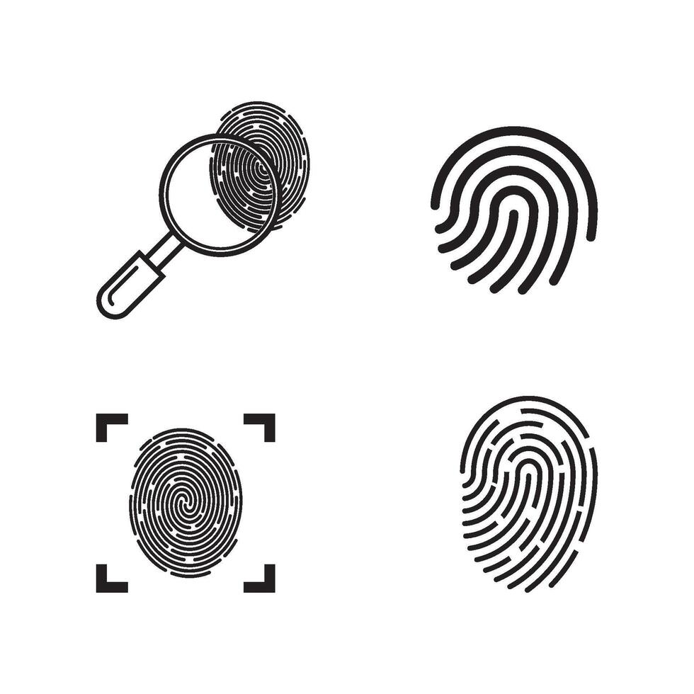 fingerprint symbol icon vector