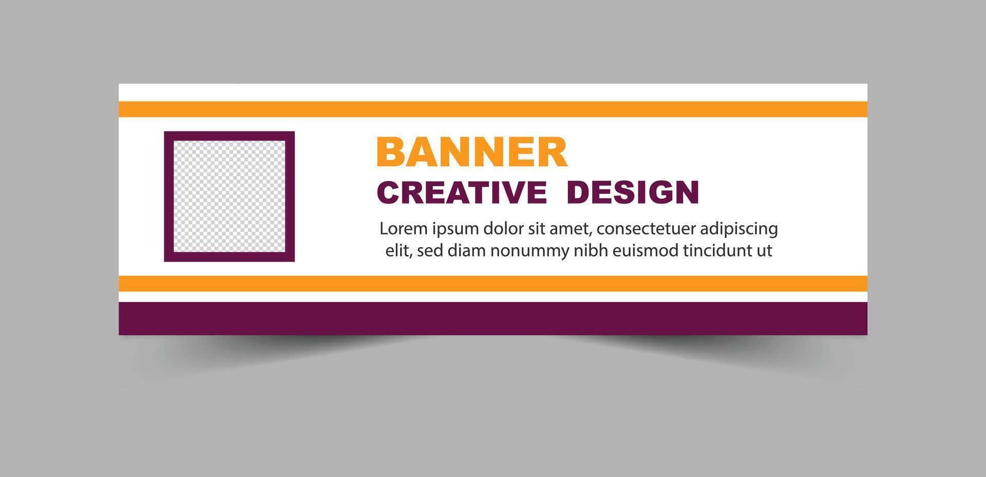 Social Media Banner Cover Design Template Purple And Yellow Digital Marketing Banner For Business Corporate Illustration vector