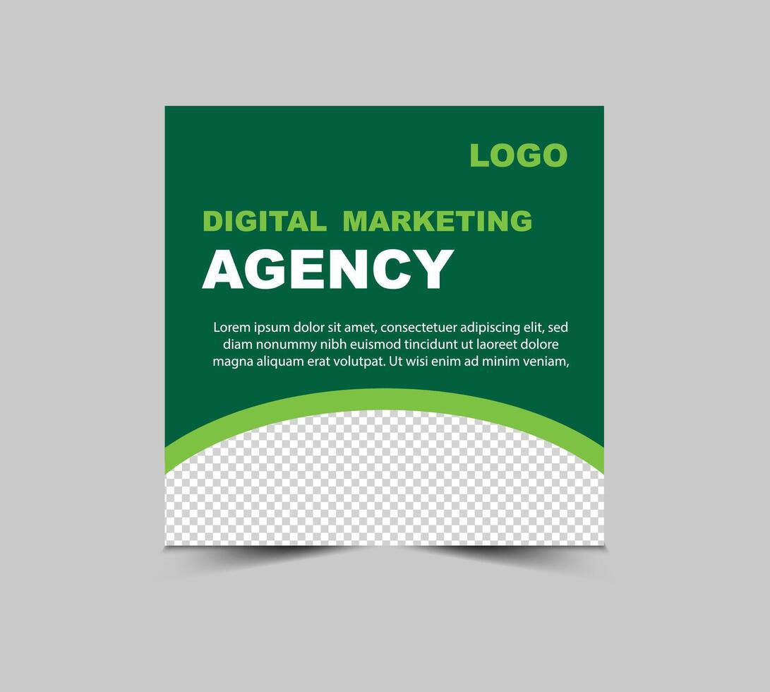 Social Media Post Design Template Green Digital Marketing Banner For Business Corporate vector