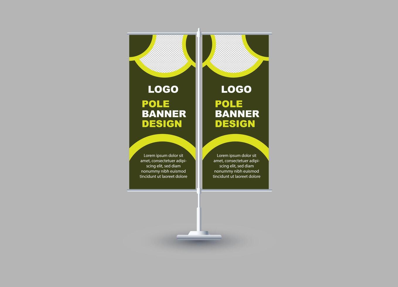 Pole Street Banner Template Yellow Design Advertisement Promotion Modern Illustration vector