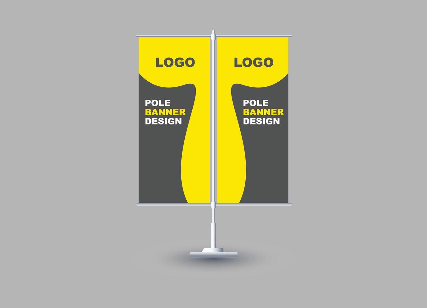 Pole Street Banner Design Template Gray And Yellow Advertisement Promotion Announcement Modern Illustration vector