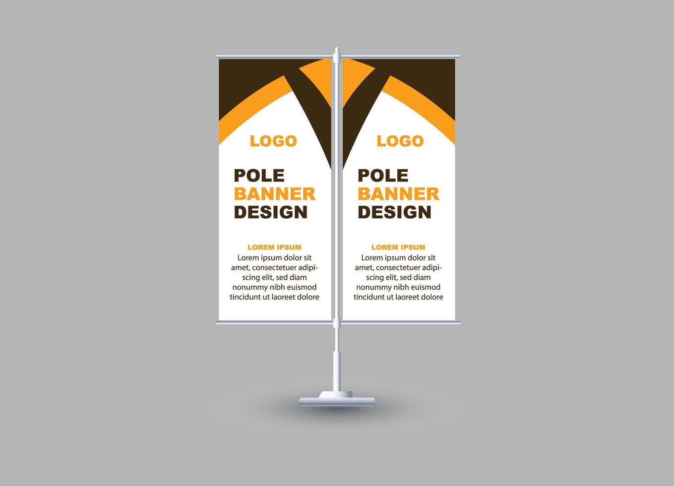 Pole Street Banner Design Template Brown And Orange Advertisement Promotion Announcement Modern Illustration vector