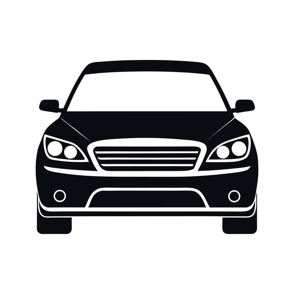 car outline icon front view vector