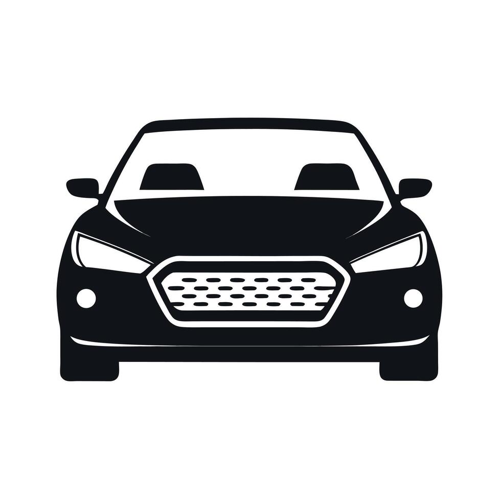car silhouette icon front view vector