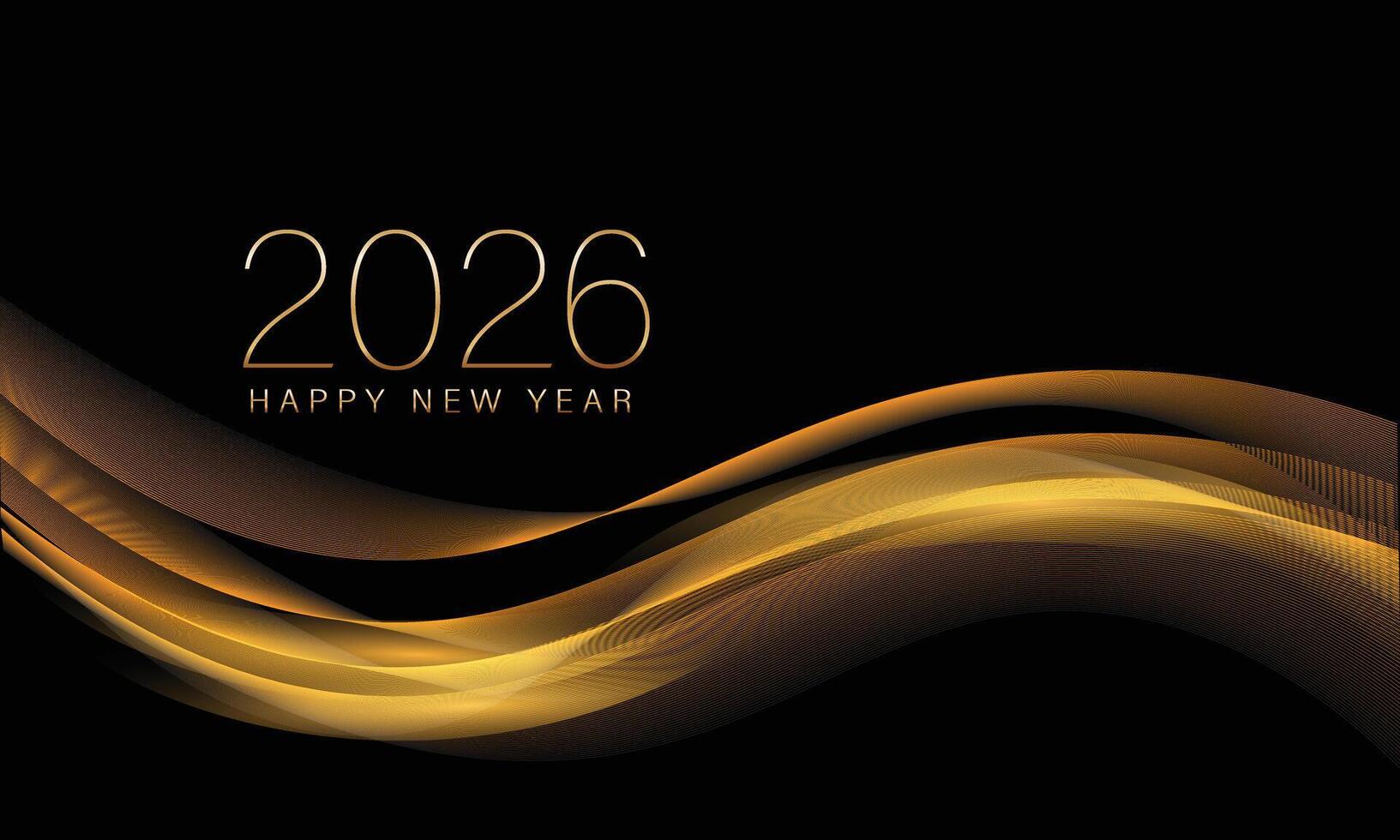 2026 New year with Abstract shiny color go Abstract shiny color gold wave design elementld . vector