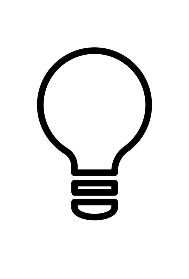 Black and white icon displaying a classic light bulb shape vector
