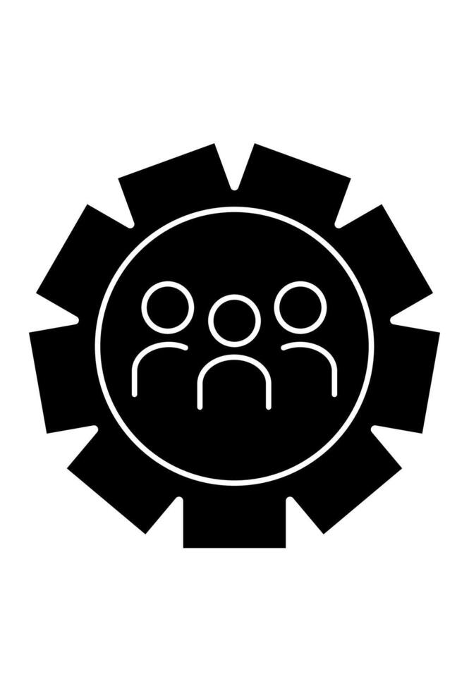 Collective effort and teamwork in a mechanical context icon vector